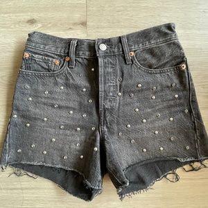 Levi's Wedgie Rhinestone Distressed Shorts